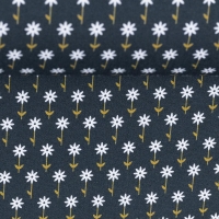 Baumwolle "Jule" dunkelblau mit Blümchen